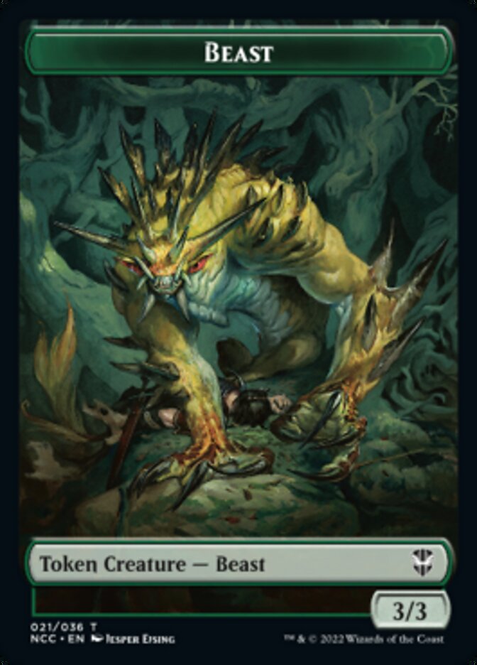 Beast // Saproling Double-Sided Token [Streets of New Capenna Commander Tokens] | Deep Dive Games St. Marys