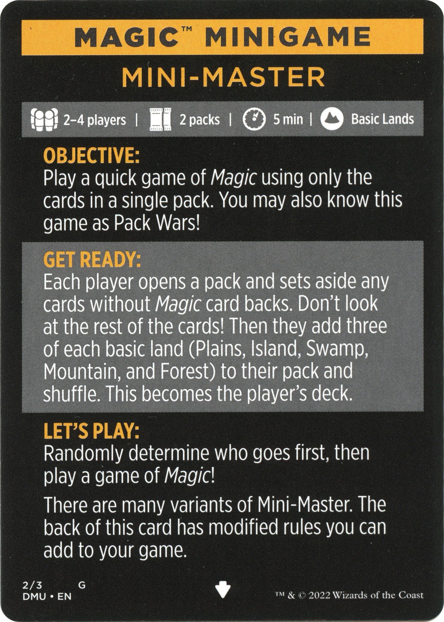 Mini-Master (Magic Minigame) [Dominaria United Minigame] | Deep Dive Games St. Marys