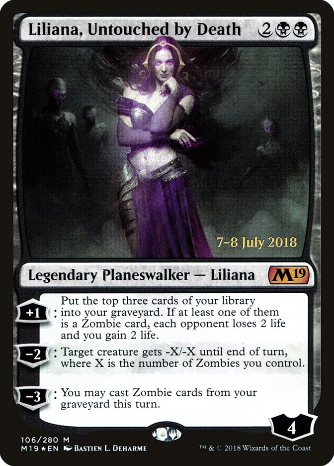 Liliana, Untouched by Death [Core Set 2019 Prerelease Promos] | Deep Dive Games St. Marys