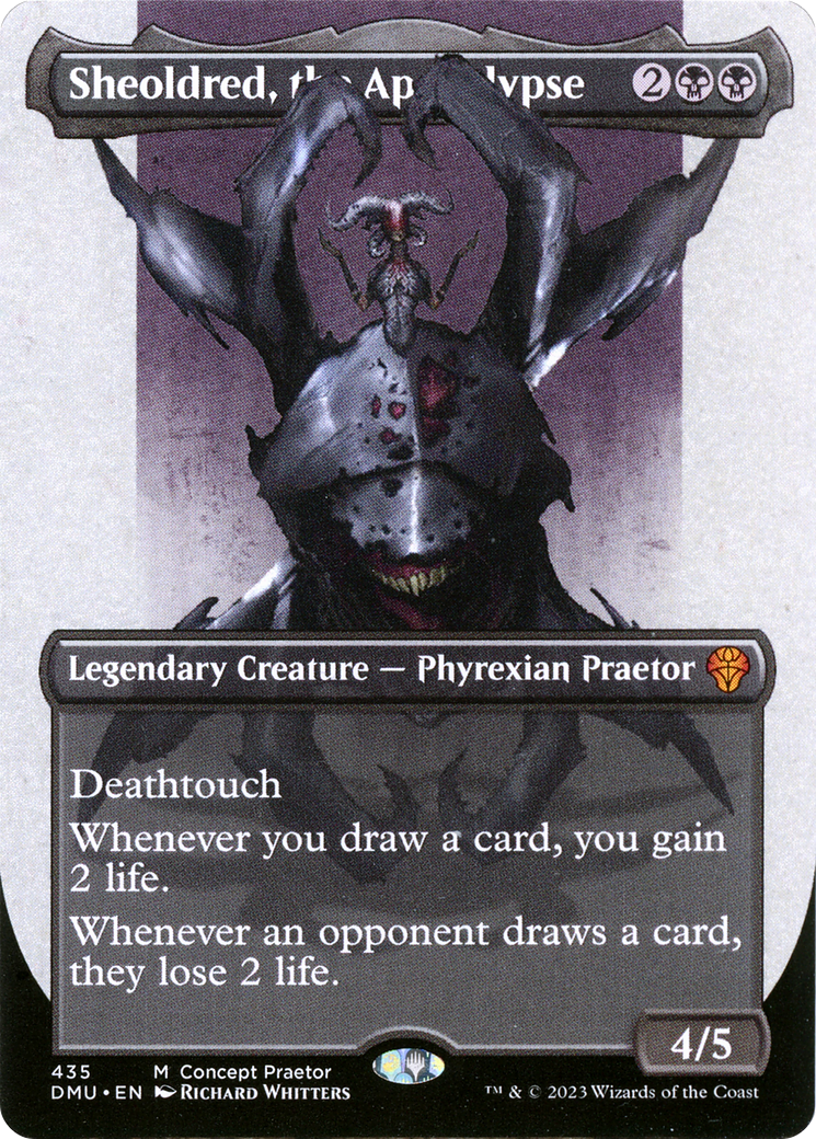 Sheoldred, the Apocalypse (Borderless Concept Praetors) [Phyrexia: All Will Be One] | Deep Dive Games St. Marys