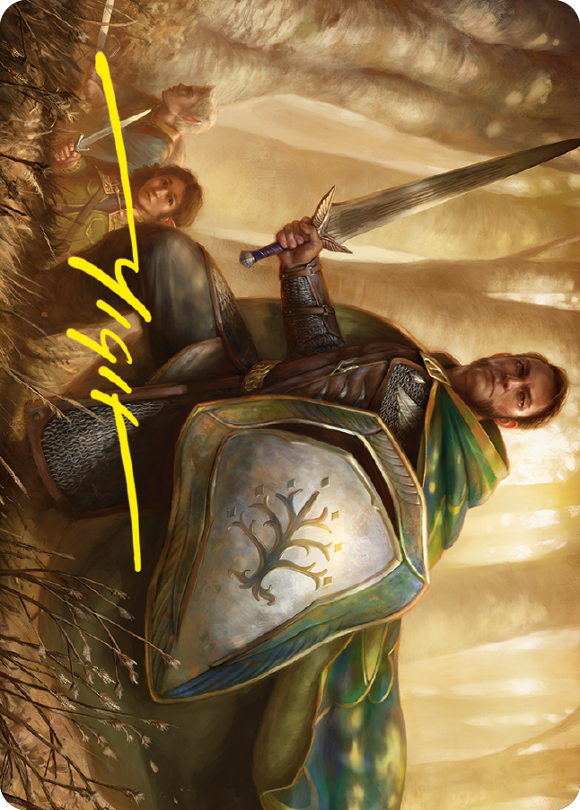 Boromir, Warden of the Tower Art Card (Gold-Stamped Signature) [The Lord of the Rings: Tales of Middle-earth Art Series] | Deep Dive Games St. Marys