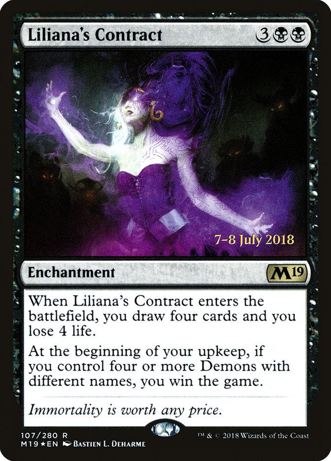 Liliana's Contract [Core Set 2019 Prerelease Promos] | Deep Dive Games St. Marys