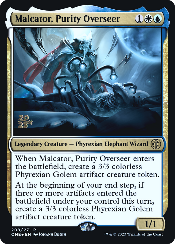 Malcator, Purity Overseer [Phyrexia: All Will Be One Prerelease Promos] | Deep Dive Games St. Marys