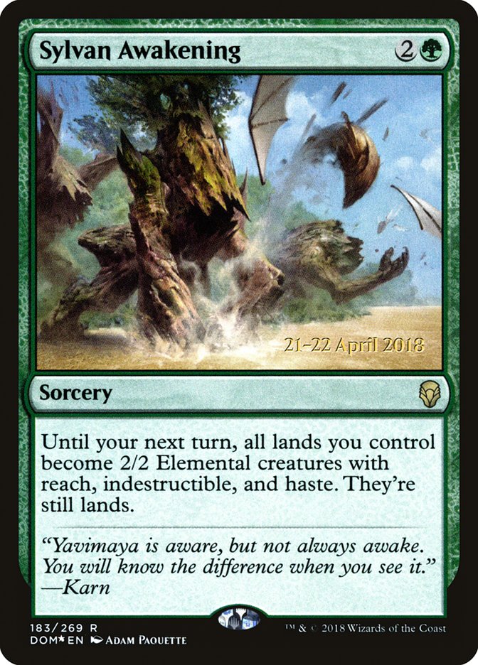 Sylvan Awakening [Dominaria Prerelease Promos] | Deep Dive Games St. Marys