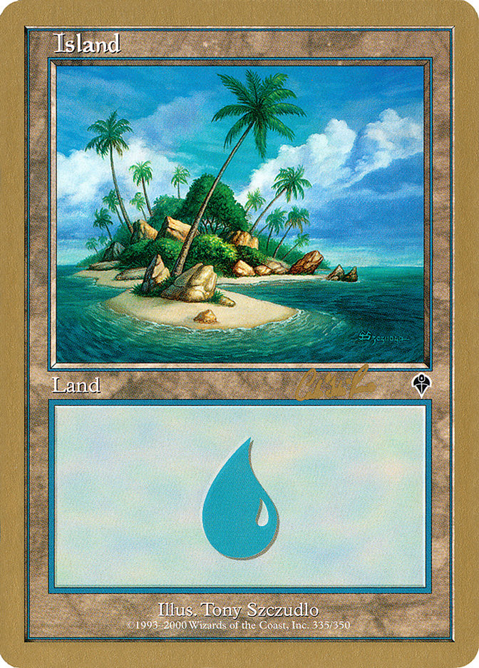 Island (cr335a) (Carlos Romao) [World Championship Decks 2002] | Deep Dive Games St. Marys