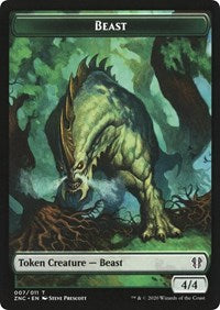 Beast // Saproling Double-Sided Token [Zendikar Rising Commander Tokens] | Deep Dive Games St. Marys