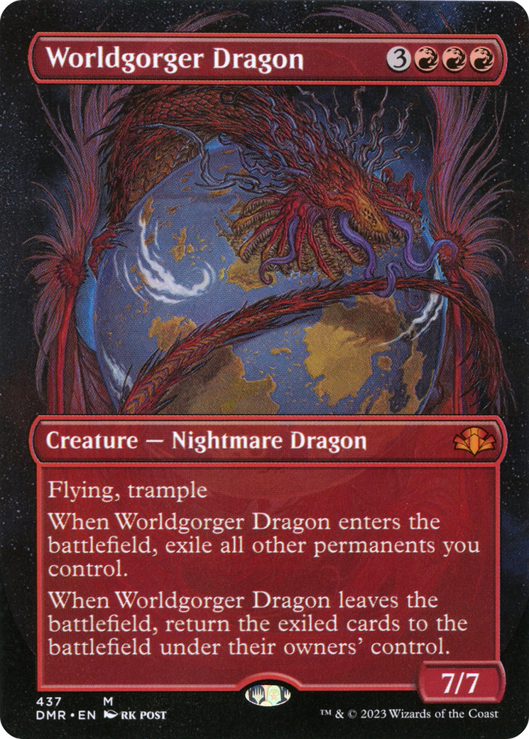 Worldgorger Dragon (Borderless Alternate Art) [Dominaria Remastered] | Deep Dive Games St. Marys