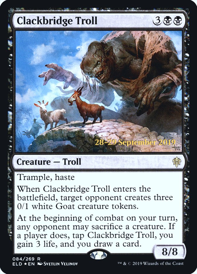 Clackbridge Troll [Throne of Eldraine Prerelease Promos] | Deep Dive Games St. Marys