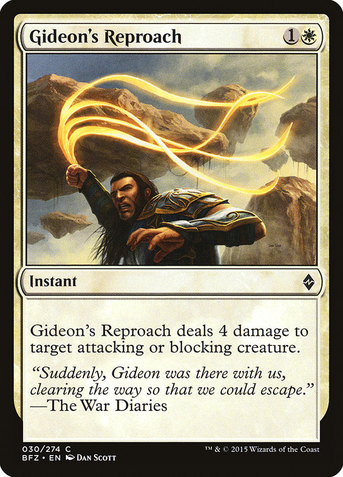 Gideon's Reproach [Battle for Zendikar] | Deep Dive Games St. Marys