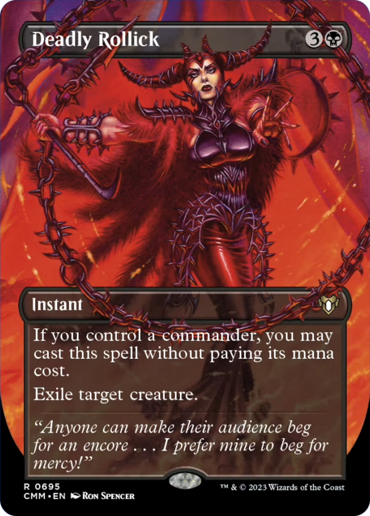 Deadly Rollick (Borderless Alternate Art) [Commander Masters] | Deep Dive Games St. Marys