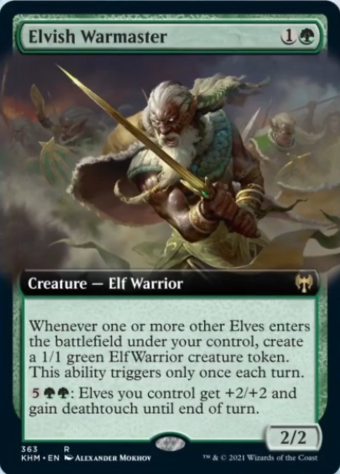 Elvish Warmaster (Extended Art) [Kaldheim] | Deep Dive Games St. Marys