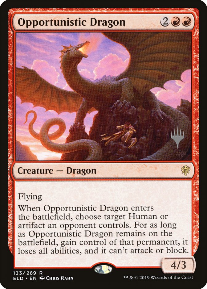 Opportunistic Dragon (Promo Pack) [Throne of Eldraine Promos] | Deep Dive Games St. Marys