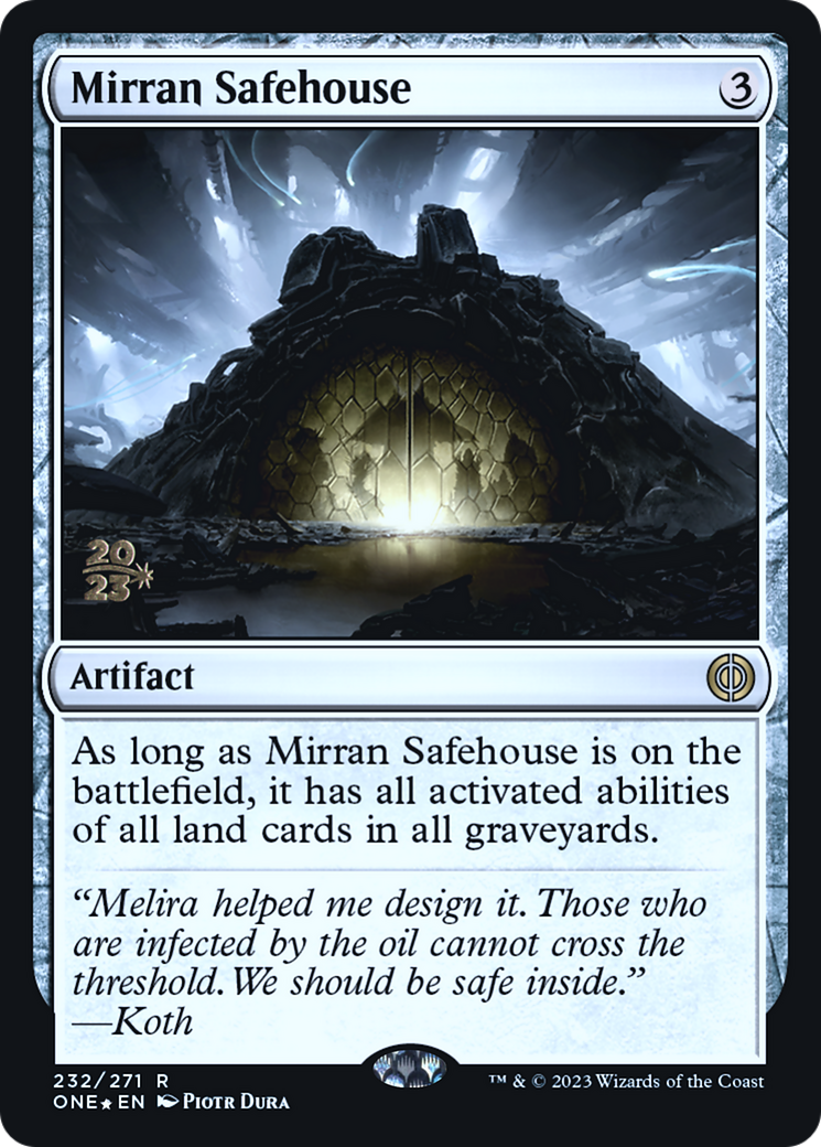 Mirran Safehouse [Phyrexia: All Will Be One Prerelease Promos] | Deep Dive Games St. Marys