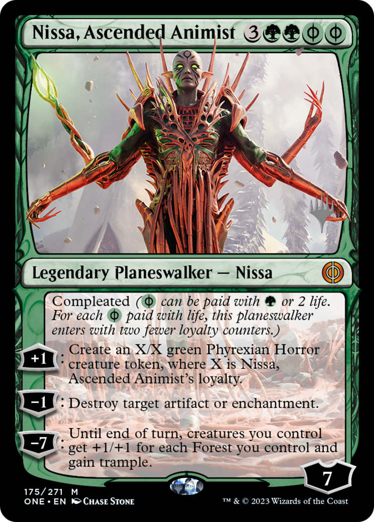 Nissa, Ascended Animist (Promo Pack) [Phyrexia: All Will Be One Promos] | Deep Dive Games St. Marys