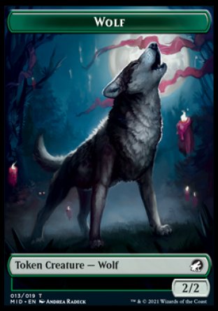 Wolf Token [Innistrad: Midnight Hunt Tokens] | Deep Dive Games St. Marys