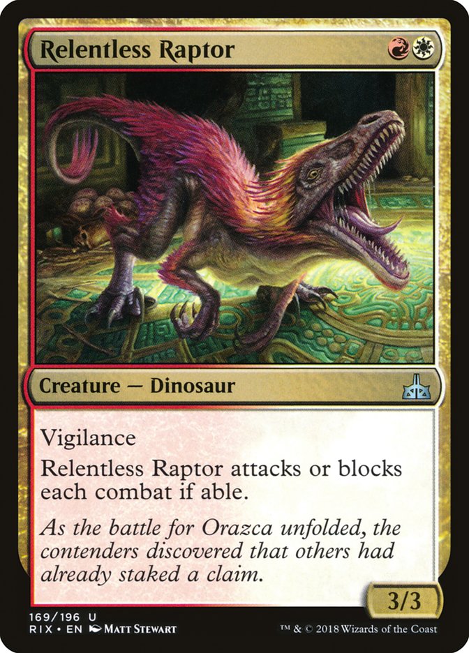 Relentless Raptor [Rivals of Ixalan] | Deep Dive Games St. Marys