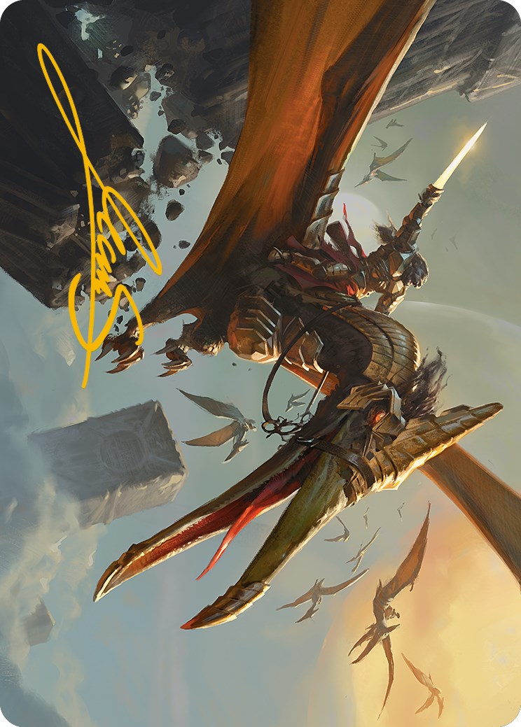 Skyhunter Strike Force Art Card (Gold-Stamped Signature) [Phyrexia: All Will Be One Art Series] | Deep Dive Games St. Marys