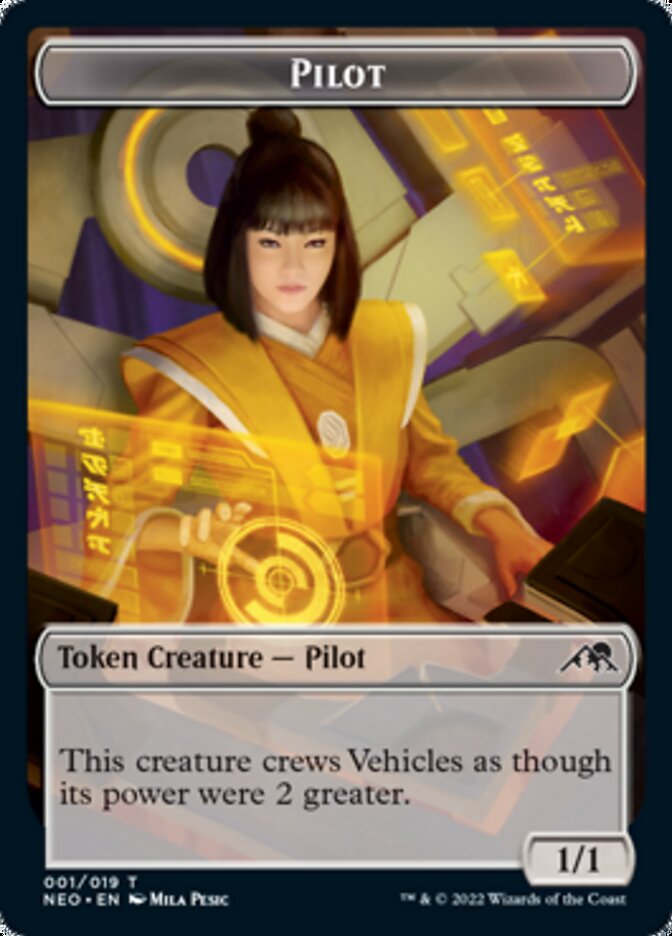 Myr // Pilot Double-Sided Token [Kamigawa: Neon Dynasty Commander Tokens] | Deep Dive Games St. Marys