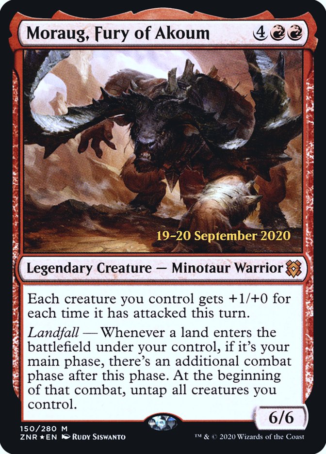 Moraug, Fury of Akoum [Zendikar Rising Prerelease Promos] | Deep Dive Games St. Marys