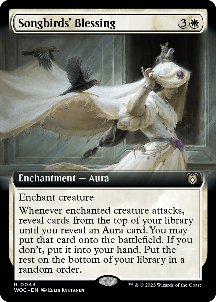 Songbirds' Blessing (Extended Art) [Wilds of Eldraine Commander] | Deep Dive Games St. Marys