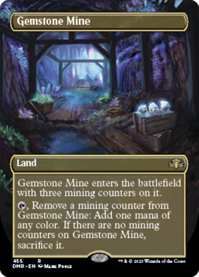 Gemstone Mine (Borderless Alternate Art) [Dominaria Remastered] | Deep Dive Games St. Marys