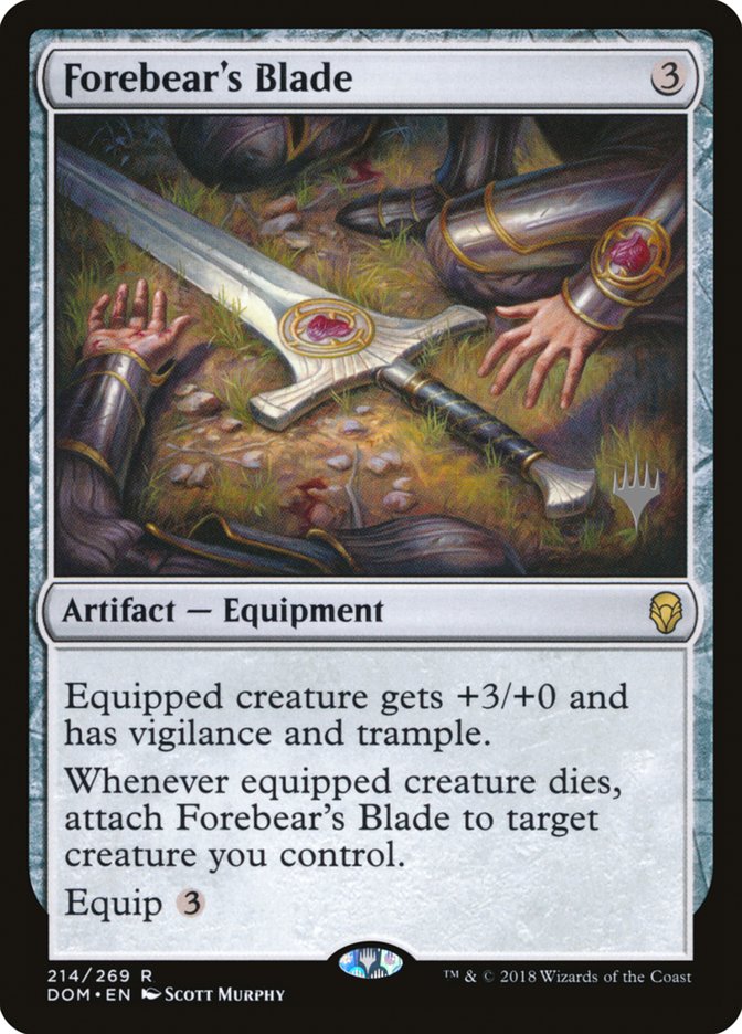 Forebear's Blade (Promo Pack) [Dominaria Promos] | Deep Dive Games St. Marys