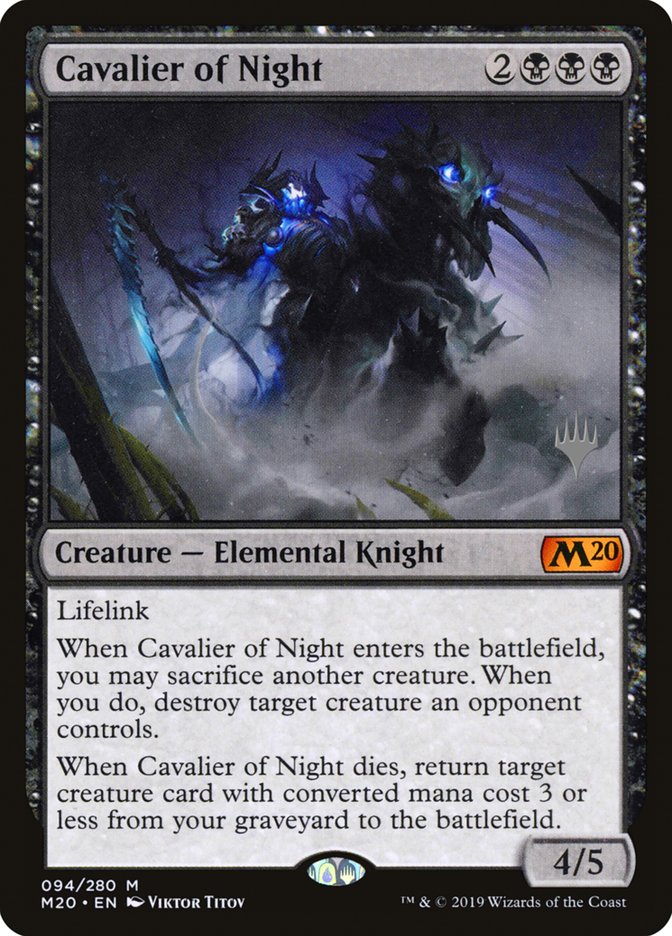 Cavalier of Night (Promo Pack) [Core Set 2020 Promos] | Deep Dive Games St. Marys