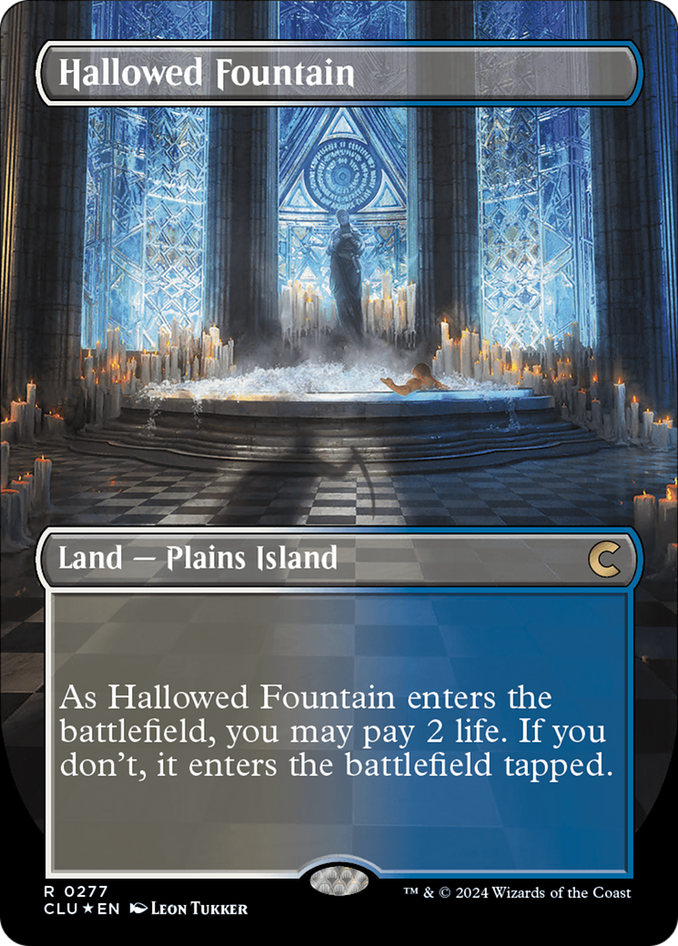 Hallowed Fountain (Borderless) [Ravnica: Clue Edition] | Deep Dive Games St. Marys