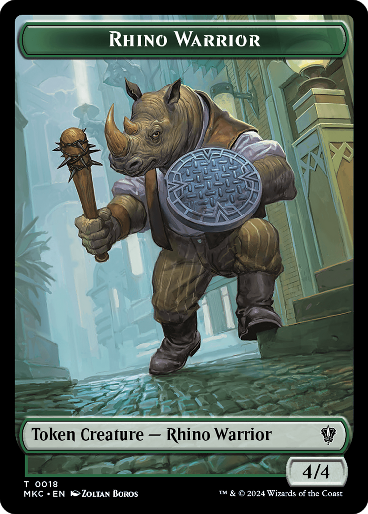 Thopter // Rhino Warrior Double-Sided Token [Murders at Karlov Manor Commander Tokens] | Deep Dive Games St. Marys