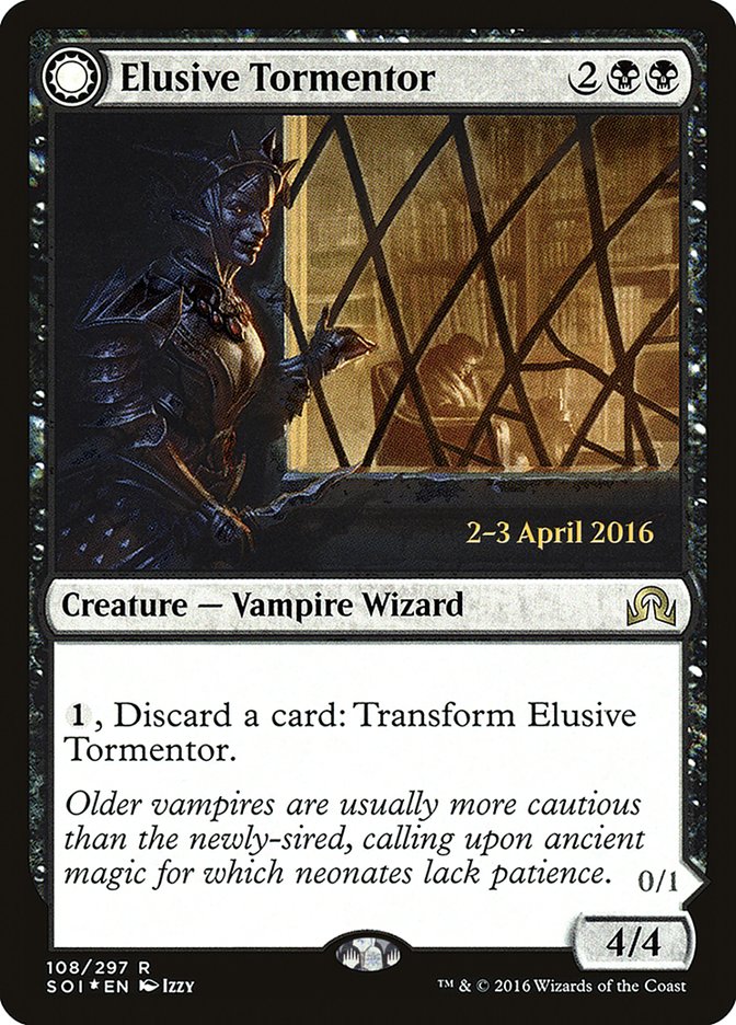 Elusive Tormentor // Insidious Mist [Shadows over Innistrad Prerelease Promos] | Deep Dive Games St. Marys