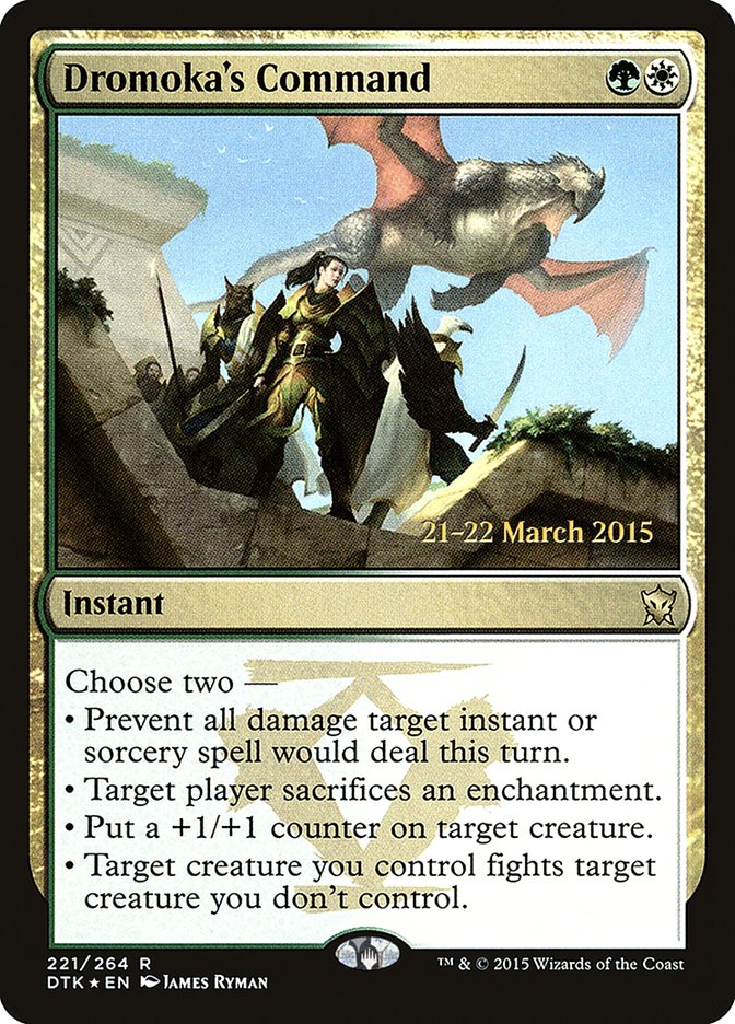 Dromoka's Command [Dragons of Tarkir Prerelease Promos] | Deep Dive Games St. Marys