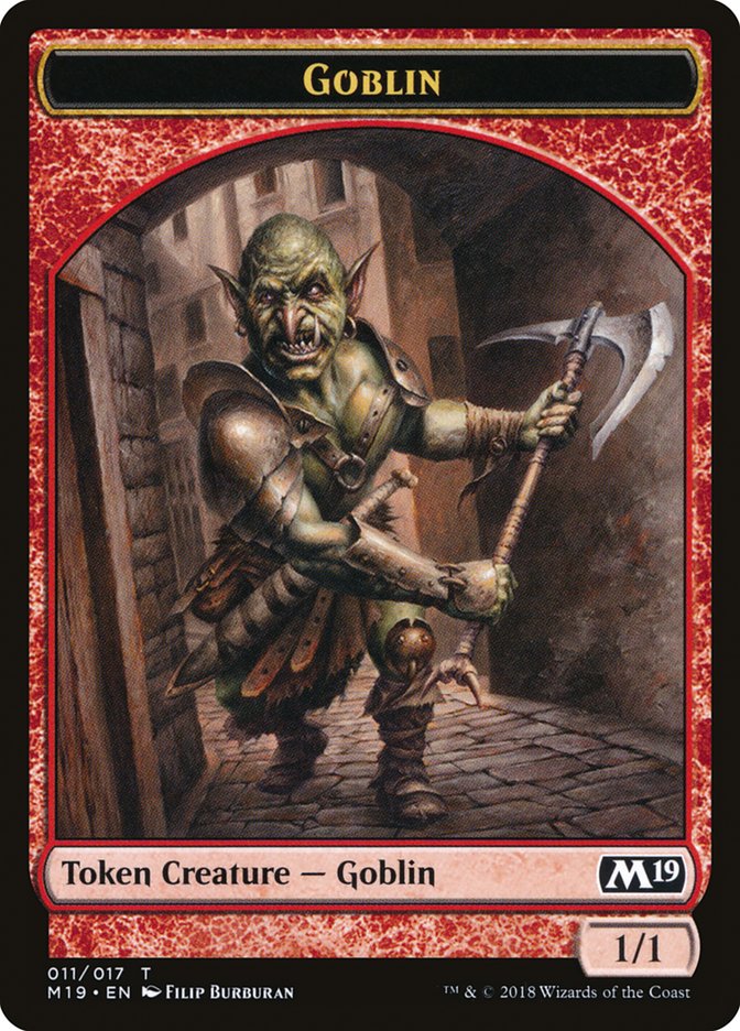 Knight // Goblin Double-Sided Token (Game Night) [Core Set 2019 Tokens] | Deep Dive Games St. Marys