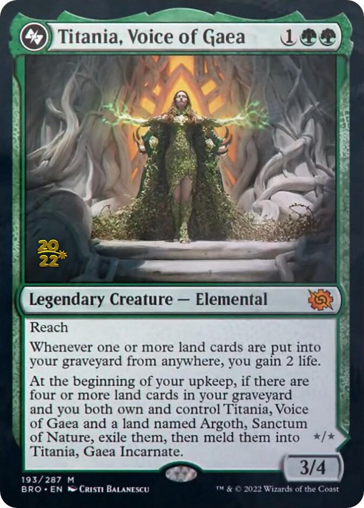 Titania, Voice of Gaea [The Brothers' War Prerelease Promos] | Deep Dive Games St. Marys