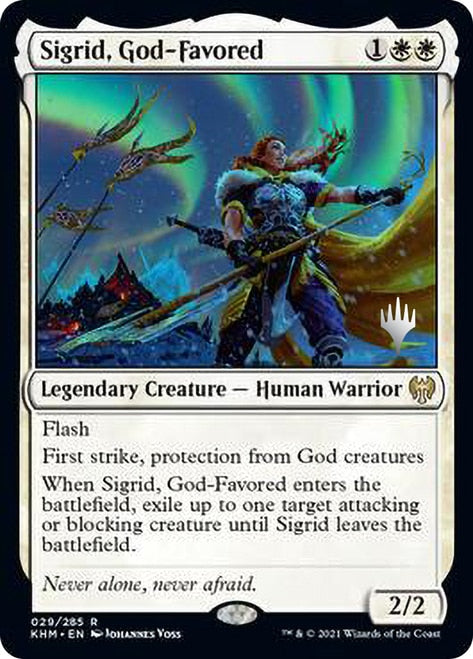 Sigrid, God-Favored (Promo Pack) [Kaldheim Promos] | Deep Dive Games St. Marys