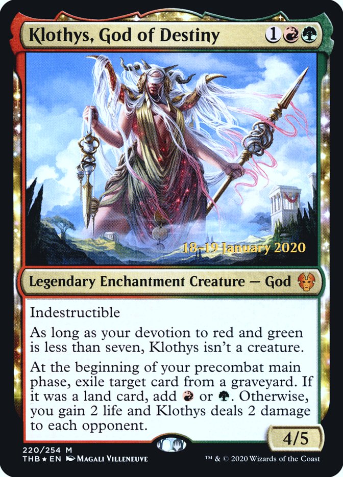 Klothys, God of Destiny [Theros Beyond Death Prerelease Promos] | Deep Dive Games St. Marys