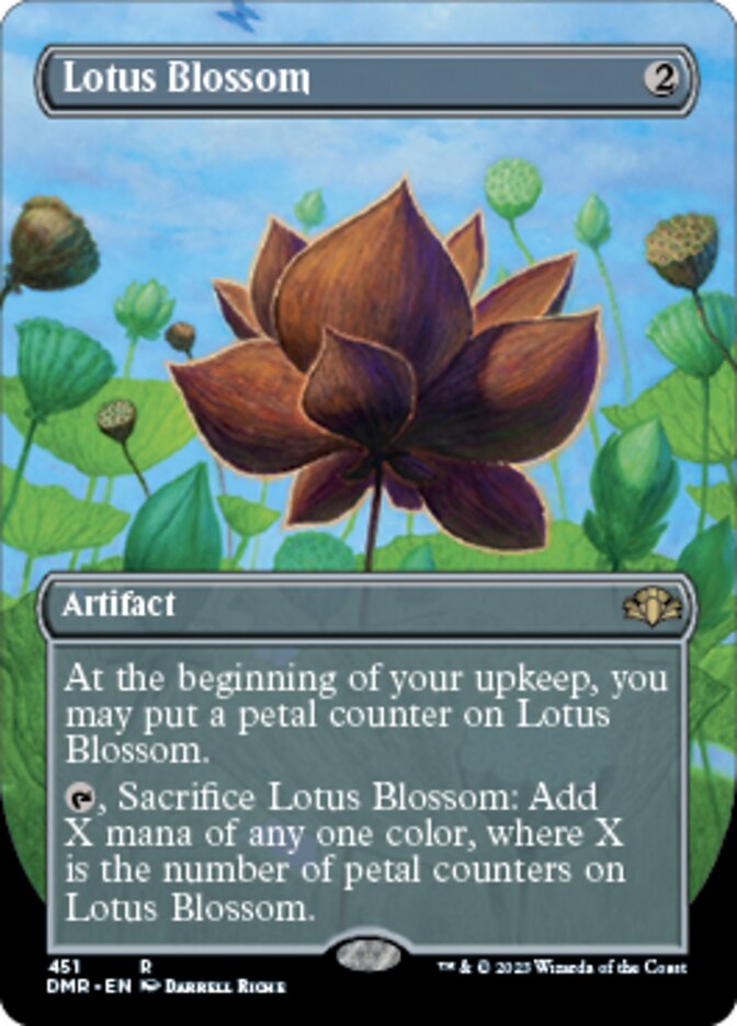 Lotus Blossom (Borderless Alternate Art) [Dominaria Remastered] | Deep Dive Games St. Marys