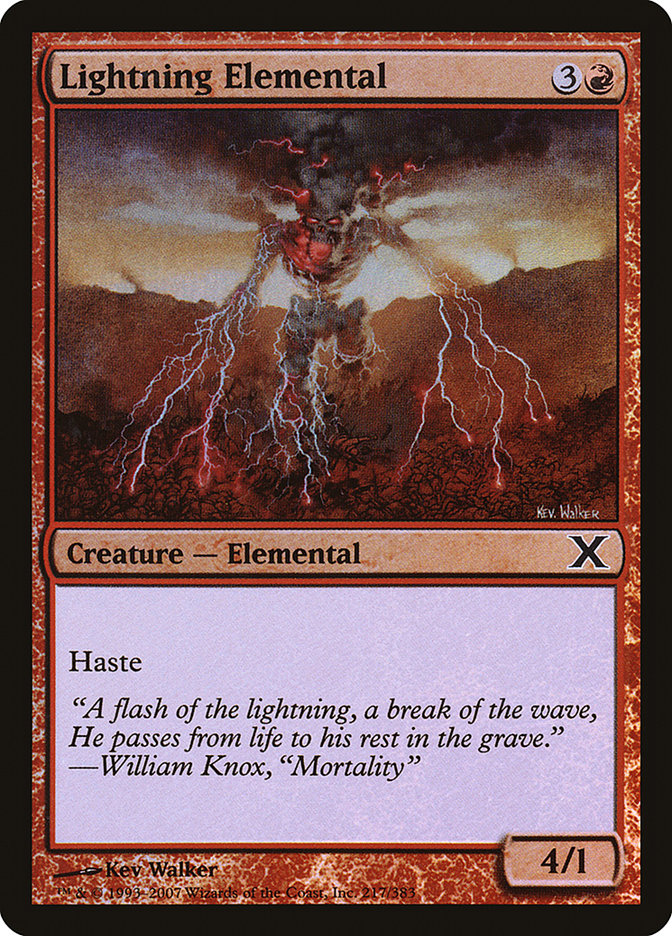 Lightning Elemental (Premium Foil) [Tenth Edition] | Deep Dive Games St. Marys
