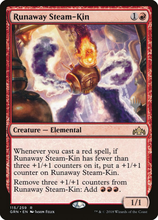 Runaway Steam-Kin (Promo Pack) [Guilds of Ravnica Promos] | Deep Dive Games St. Marys