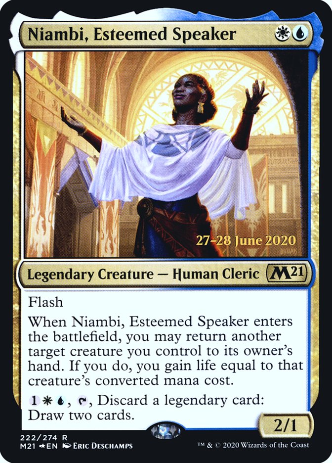 Niambi, Esteemed Speaker [Core Set 2021 Prerelease Promos] | Deep Dive Games St. Marys