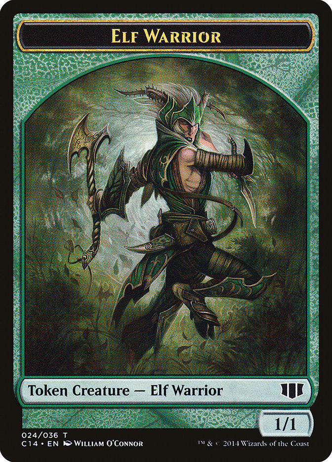 Gargoyle // Elf Warrior Double-Sided Token [Commander 2014 Tokens] | Deep Dive Games St. Marys