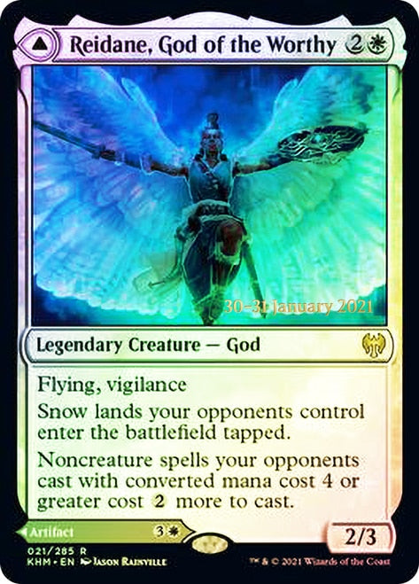 Reidane, God of the Worthy // Valkmira, Protector's Shield [Kaldheim Prerelease Promos] | Deep Dive Games St. Marys