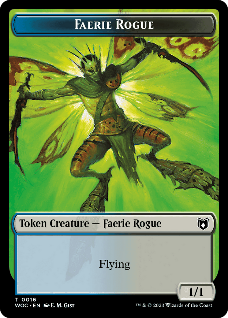 Faerie Rogue // Faerie (0016) Double-Sided Token [Wilds of Eldraine Commander Tokens] | Deep Dive Games St. Marys