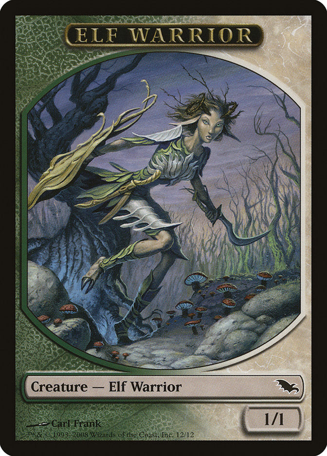 Elf Warrior Token (12/12) [Shadowmoor Tokens] | Deep Dive Games St. Marys