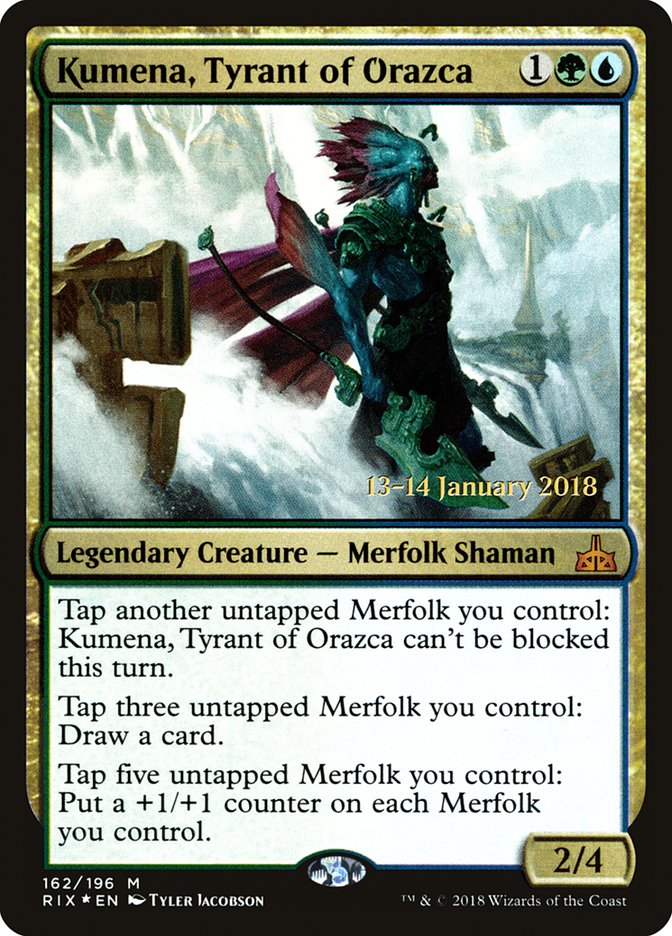 Kumena, Tyrant of Orazca [Rivals of Ixalan Prerelease Promos] | Deep Dive Games St. Marys