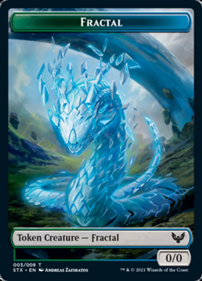 Elemental // Fractal Double-Sided Token [Strixhaven: School of Mages Tokens] | Deep Dive Games St. Marys