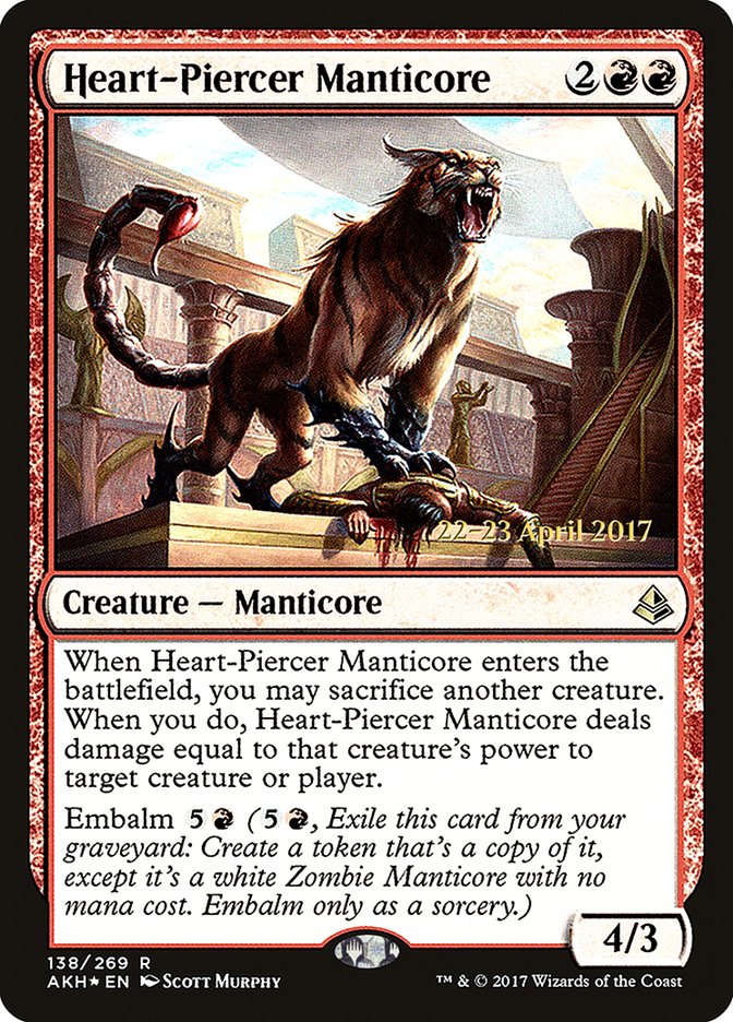 Heart-Piercer Manticore [Amonkhet Prerelease Promos] | Deep Dive Games St. Marys