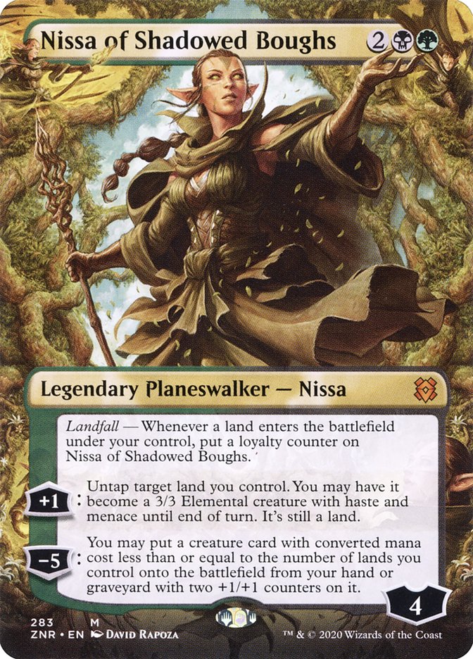 Nissa of Shadowed Boughs (Borderless) [Zendikar Rising] | Deep Dive Games St. Marys