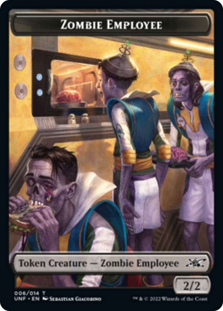 Zombie Employee // Food (010) Double-Sided Token [Unfinity Tokens] | Deep Dive Games St. Marys