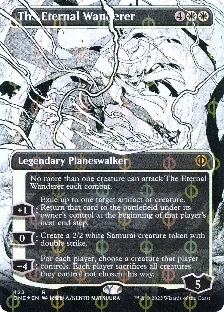 The Eternal Wanderer (Borderless Manga Step-and-Compleat Foil) [Phyrexia: All Will Be One] | Deep Dive Games St. Marys