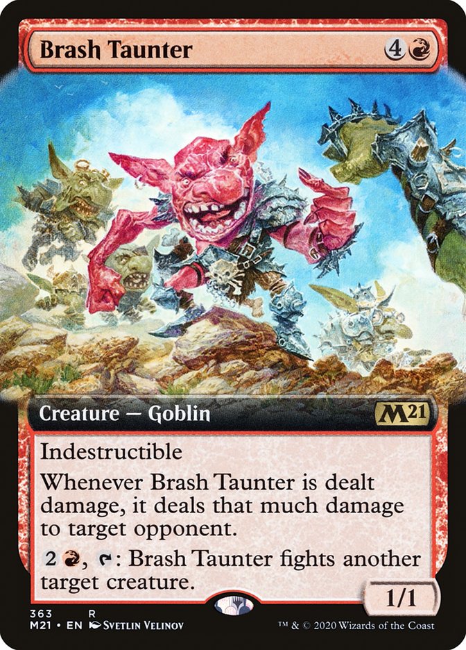 Brash Taunter (Extended Art) [Core Set 2021] | Deep Dive Games St. Marys